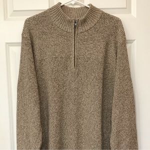 Red Head 1/4 Zip Pullover Knit Sweater XLT XL Tall New Tan